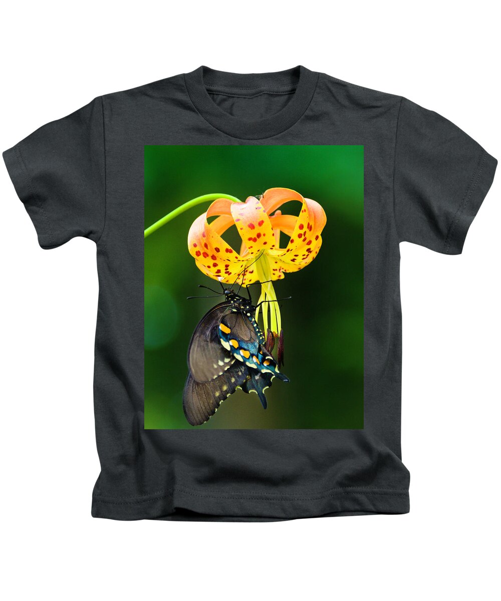 Africa Kids T-Shirt featuring the photograph Swallowtail On Turks Cap #2 by Donald Brown