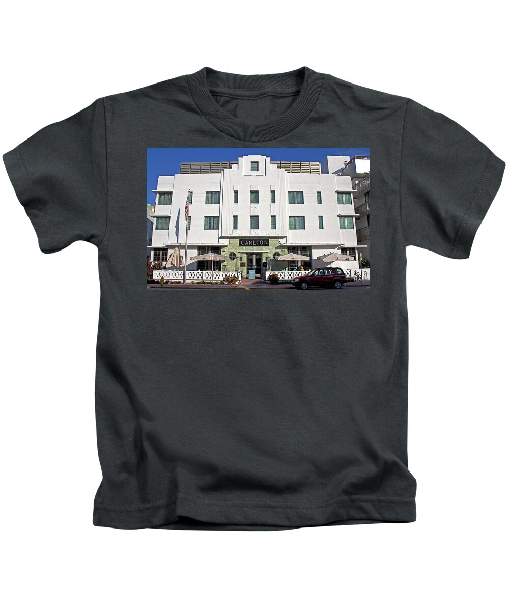 Art Deco Kids T-Shirt featuring the photograph Art Deco - South Beach - Miami Beach #24 by Richard Krebs