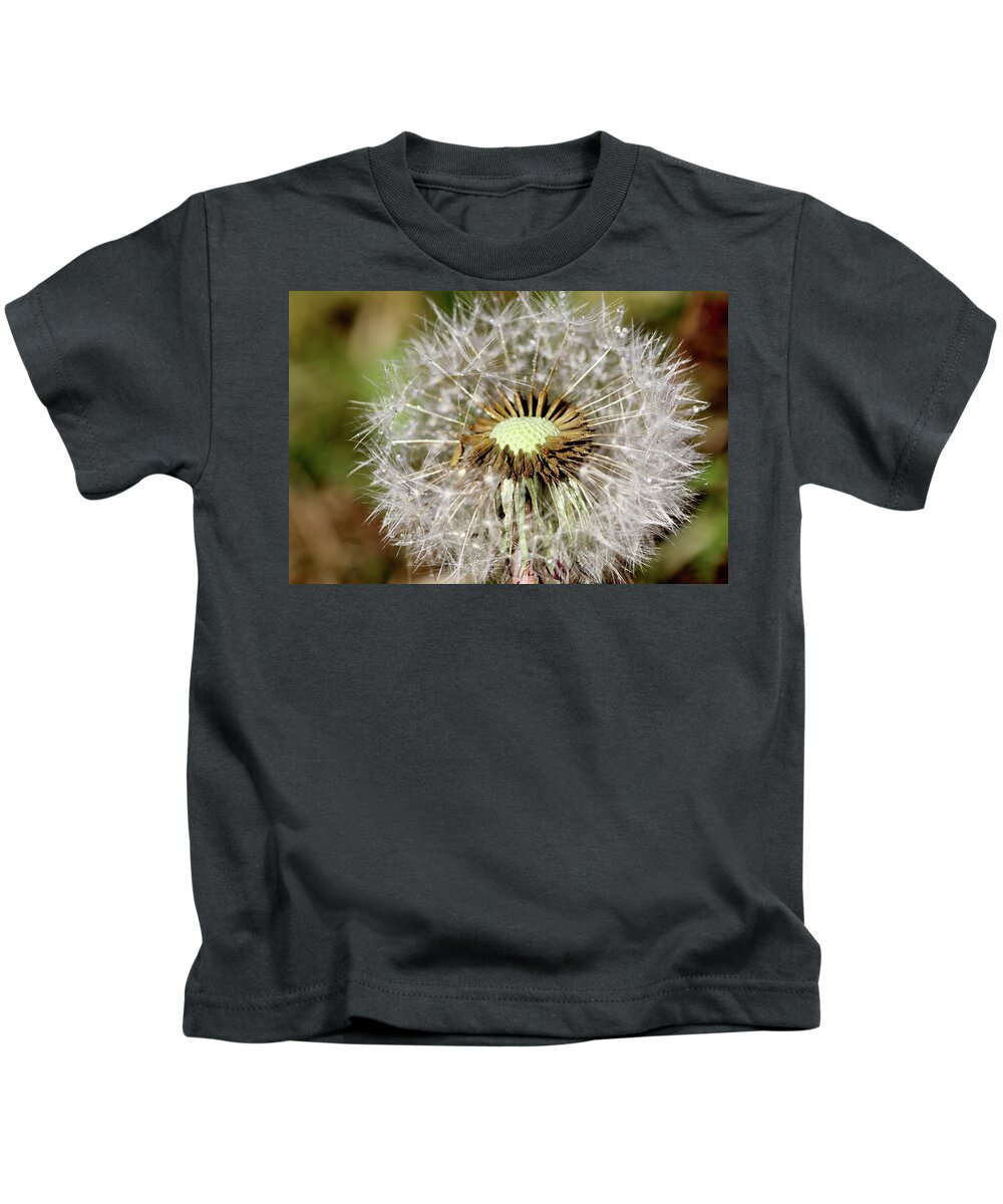 Dandelion Head Kids T-Shirt featuring the photograph Dandelion head close up #3 by Martin Smith