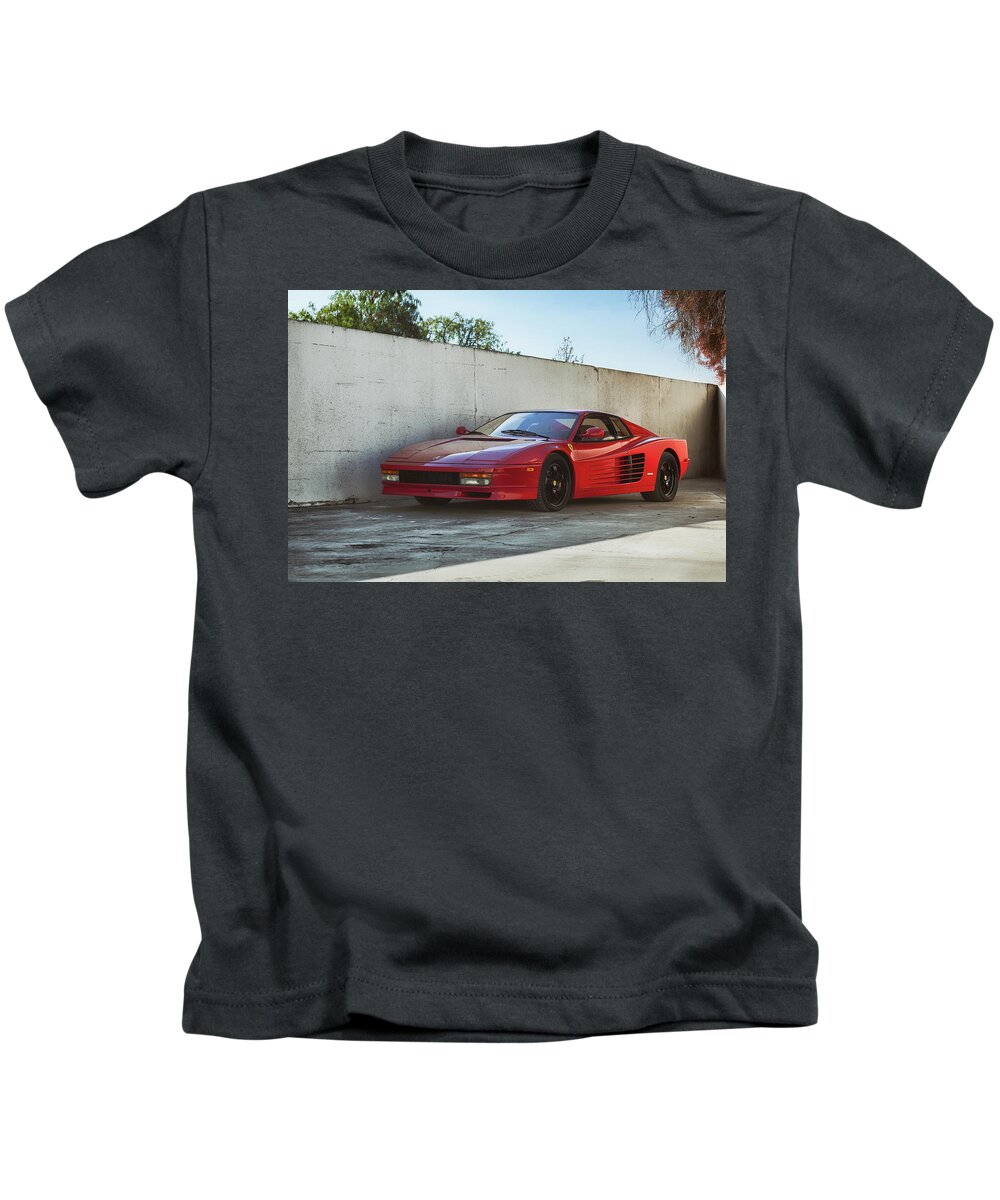 Ferrari Kids T-Shirt featuring the photograph #Ferrari #Testarossa #Print #3 by ItzKirb Photography