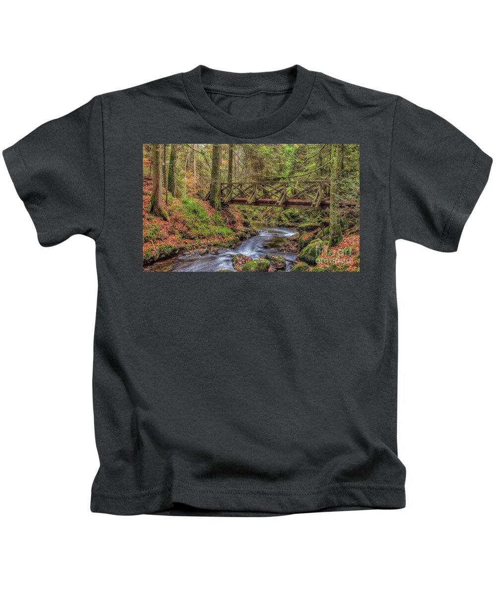 Ravenna-gorge Kids T-Shirt featuring the photograph Cascades And Waterfalls #4 by Bernd Laeschke