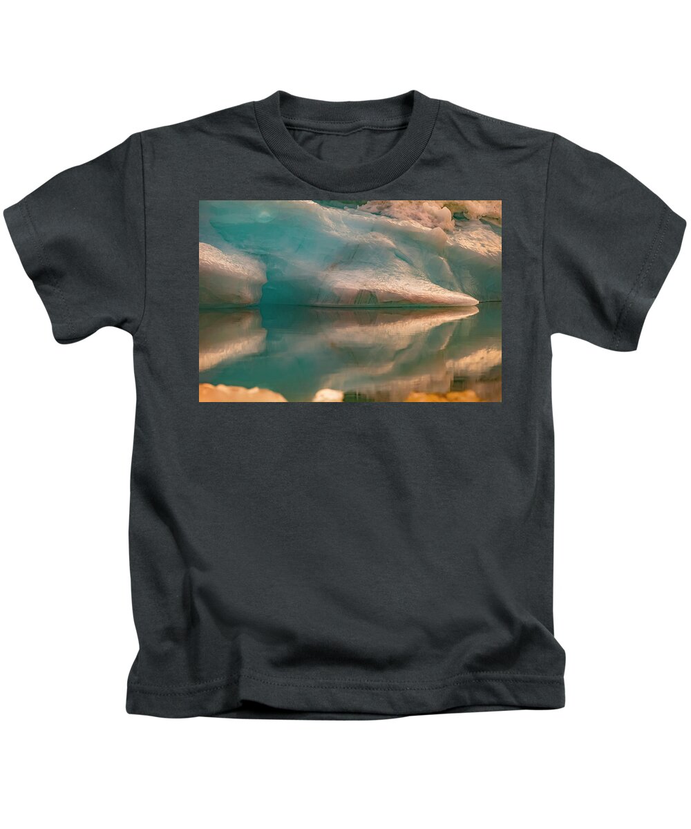 Ice Kids T-Shirt featuring the photograph Sunset on Ice by Scott Slone