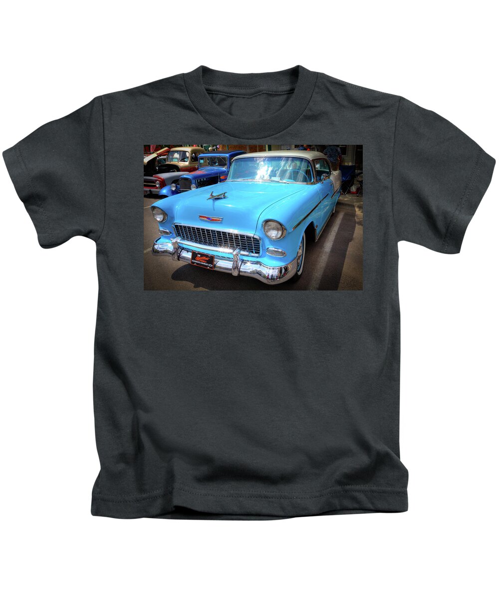 Hdr Kids T-Shirt featuring the photograph 55 Chevy by David Patterson