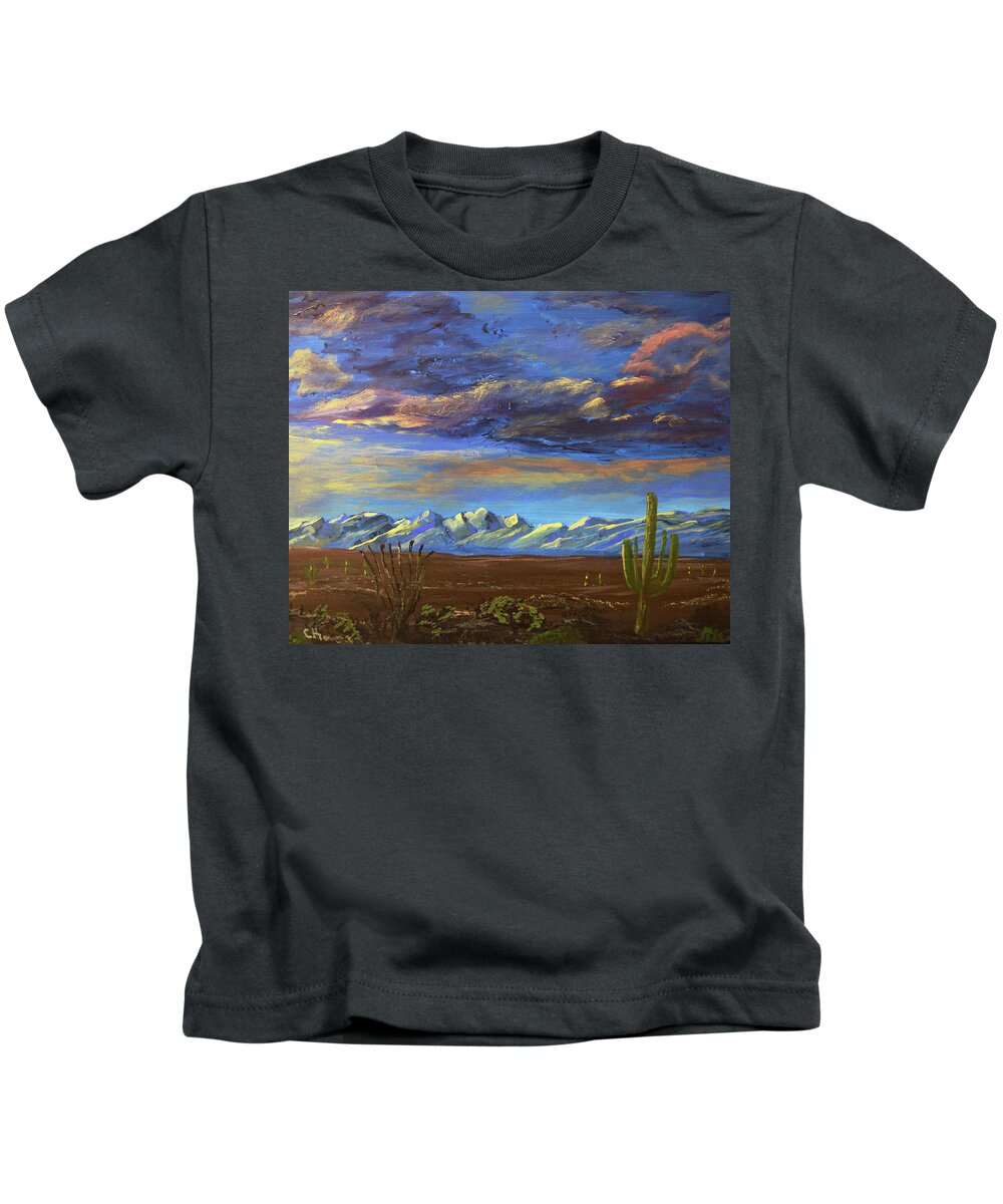 Santa Kids T-Shirt featuring the painting A Catalina Winter by Chance Kafka
