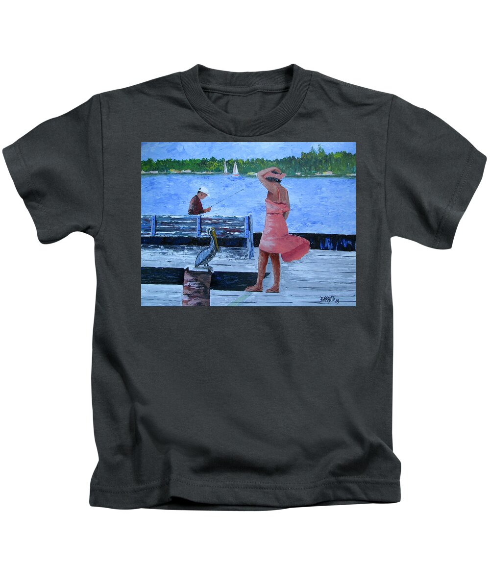 Impressionism Kids T-Shirt featuring the painting A Little Breeze by Gloria E Barreto-Rodriguez