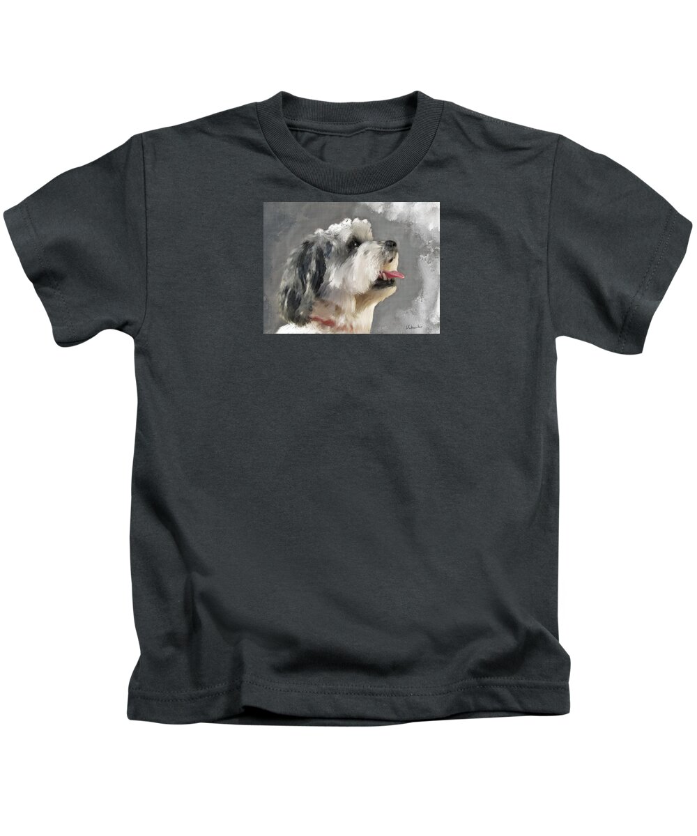 Dog Kids T-Shirt featuring the painting Abby 2 by Diane Chandler