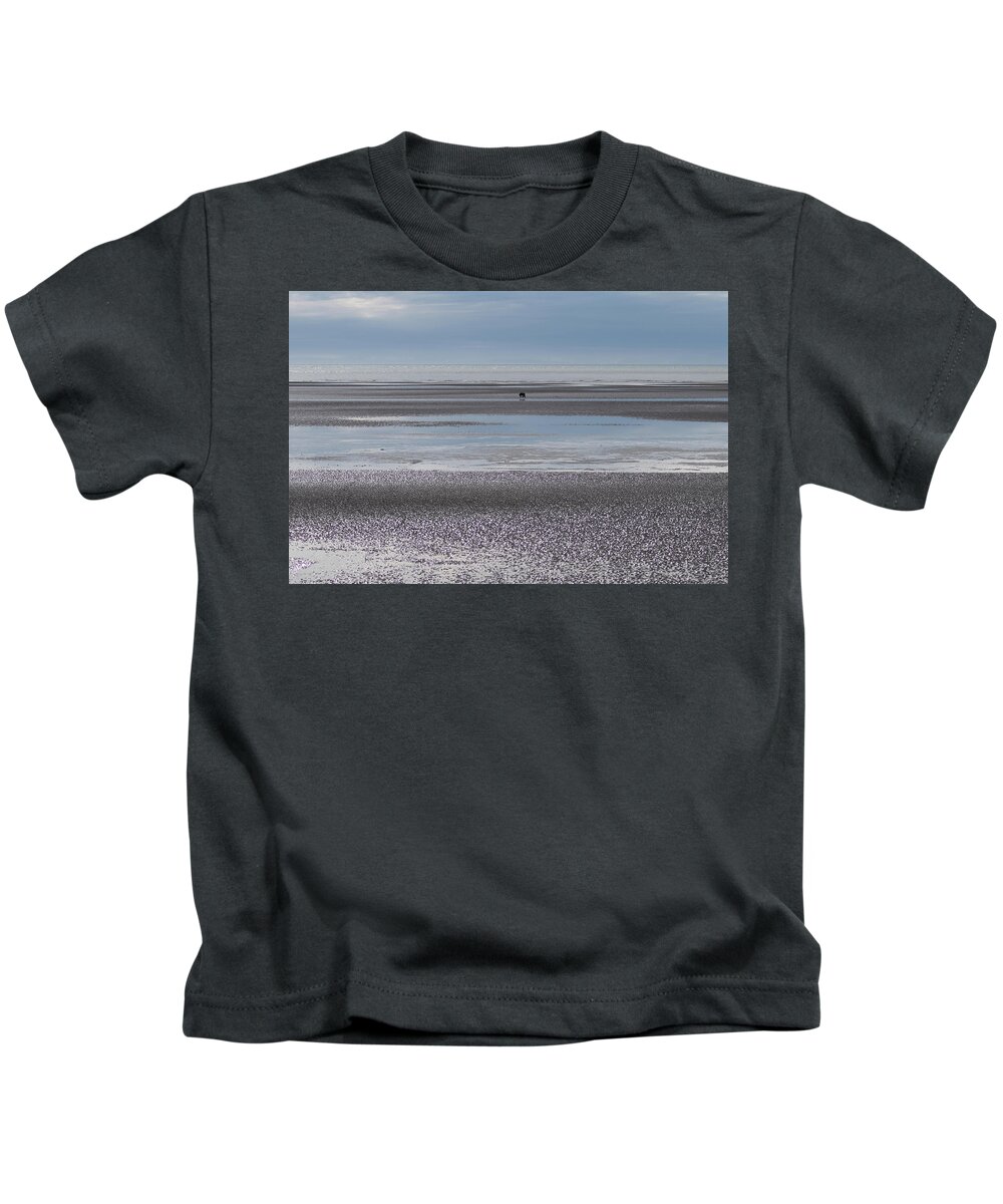 Alaska Kids T-Shirt featuring the photograph Alaska Brown Bear on the shore by Mark Hunter