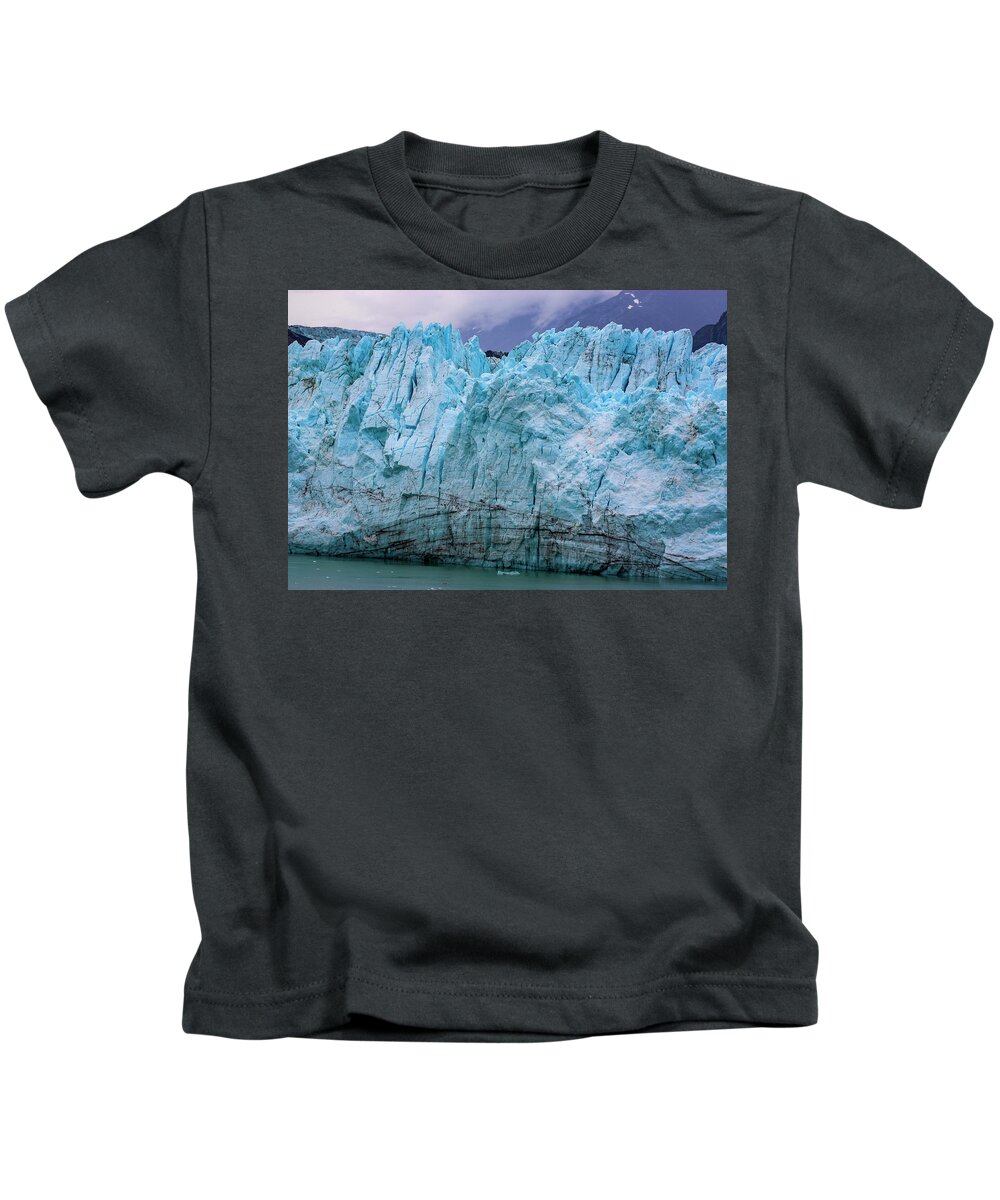 Alaska Kids T-Shirt featuring the photograph Alaskan Blue Glacier Ice by Anthony Jones