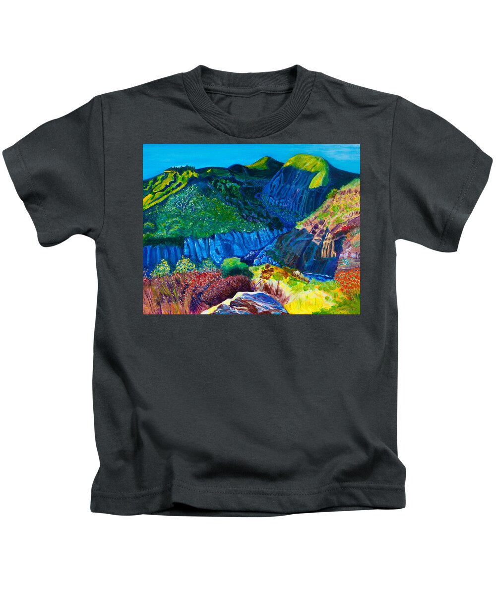 Landscape Kids T-Shirt featuring the painting Arroyo Seco 22x28 by Santana Star