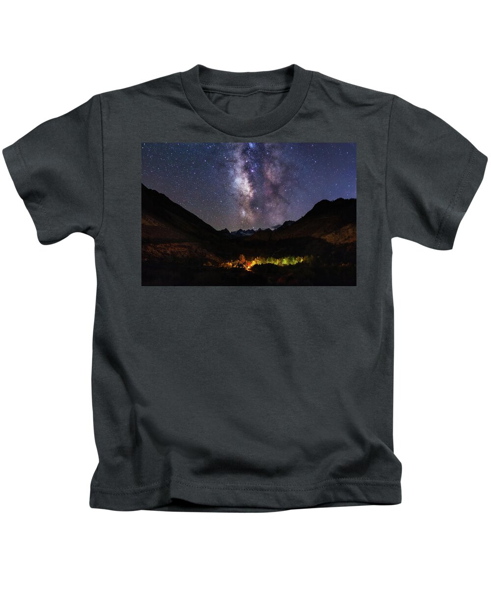 Aspendell Kids T-Shirt featuring the photograph Aspen Nights by Tassanee Angiolillo