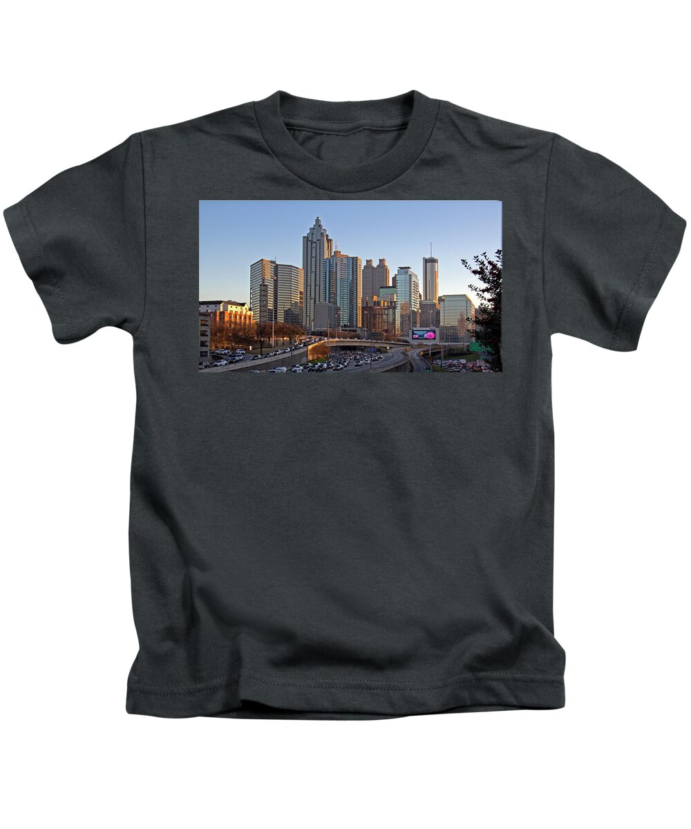 Atlanta Kids T-Shirt featuring the photograph Atlanta - Downtown View by Richard Krebs
