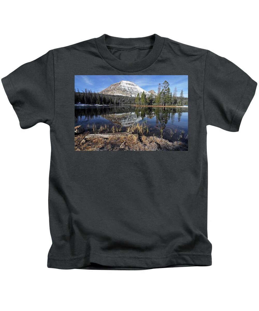 Utah Kids T-Shirt featuring the photograph Bald Mountain and Mirror Lake - Uinta Mountains, Utah by Brett Pelletier