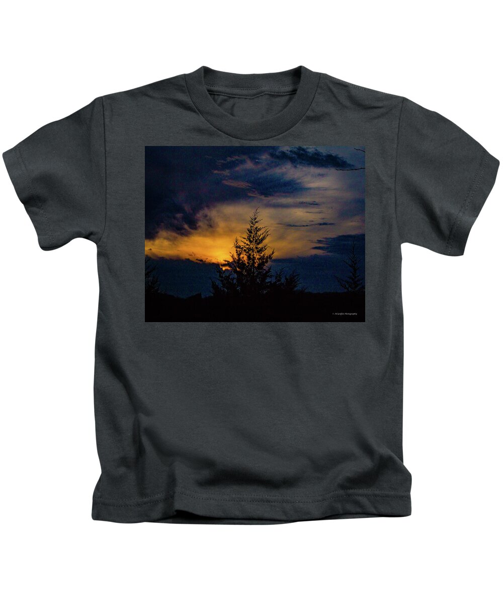 Ellie Pics Kids T-Shirt featuring the photograph Banked Fire by Al Griffin