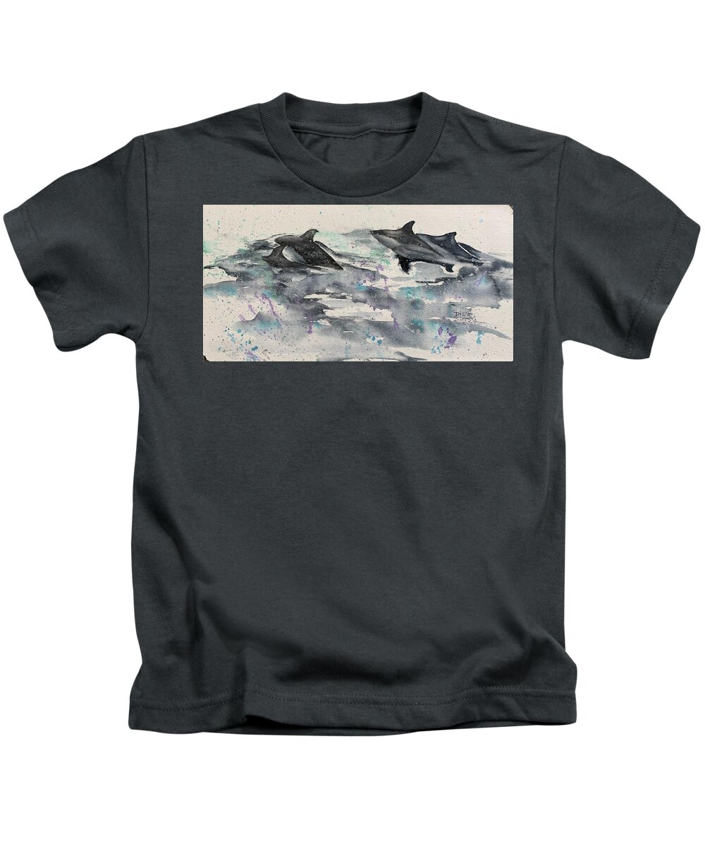  Kids T-Shirt featuring the painting Barely there by Diane Ziemski