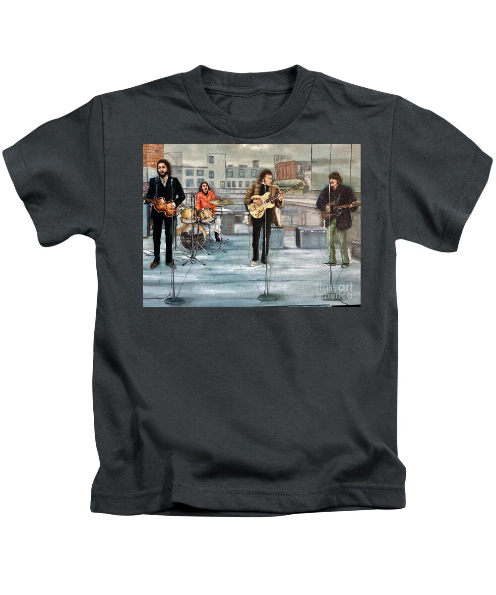 Beatles Kids T-Shirt featuring the photograph Beatles Last Concert by Leland Castro