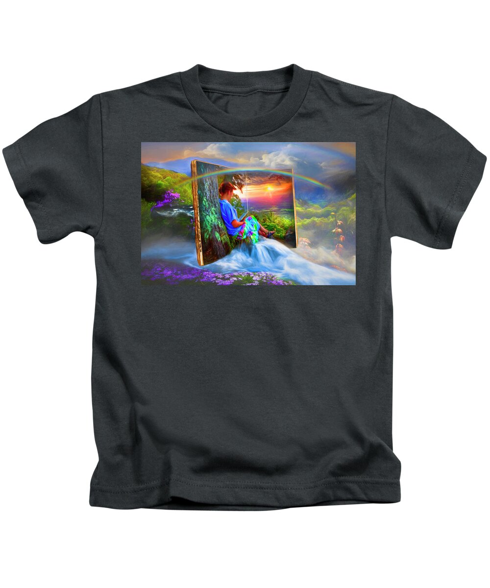 Appalachia Kids T-Shirt featuring the photograph Becoming Part of the Story Painting by Debra and Dave Vanderlaan