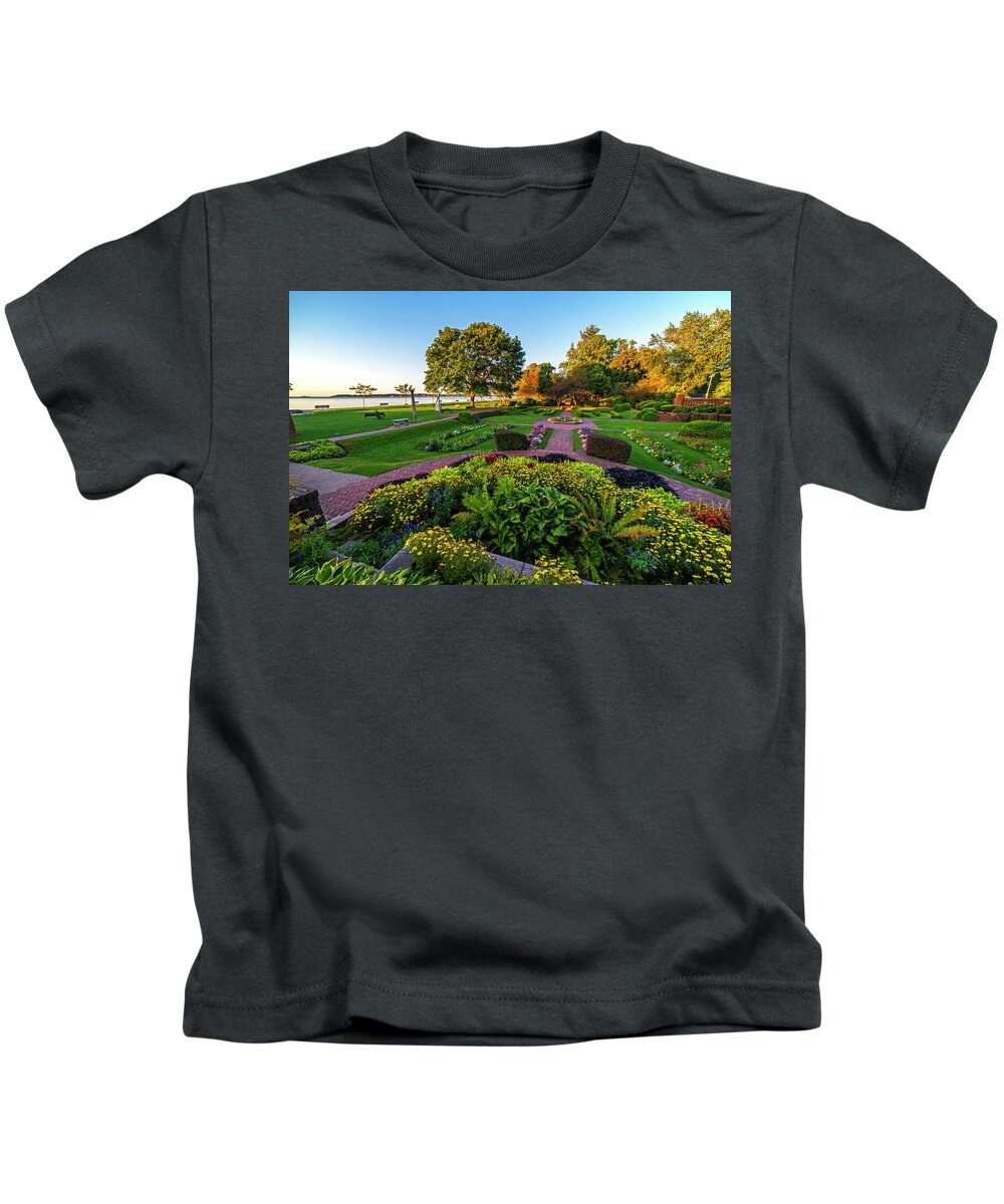 Beverly Kids T-Shirt featuring the photograph Beverly MA Lynch Park Wide View Sunrise Morning Light by Toby McGuire