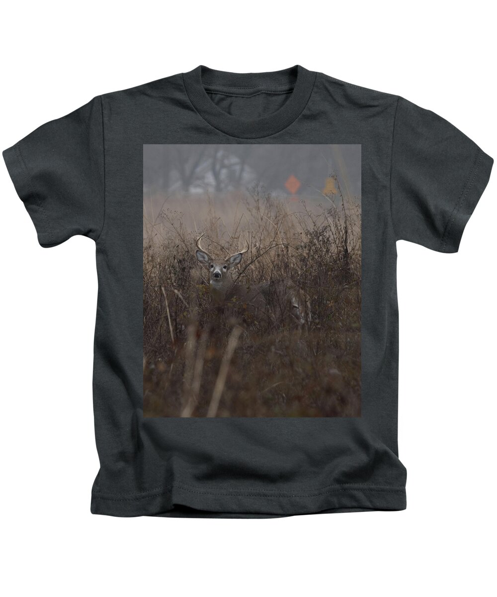 Animal Kids T-Shirt featuring the photograph Big Buck by Paul Ross