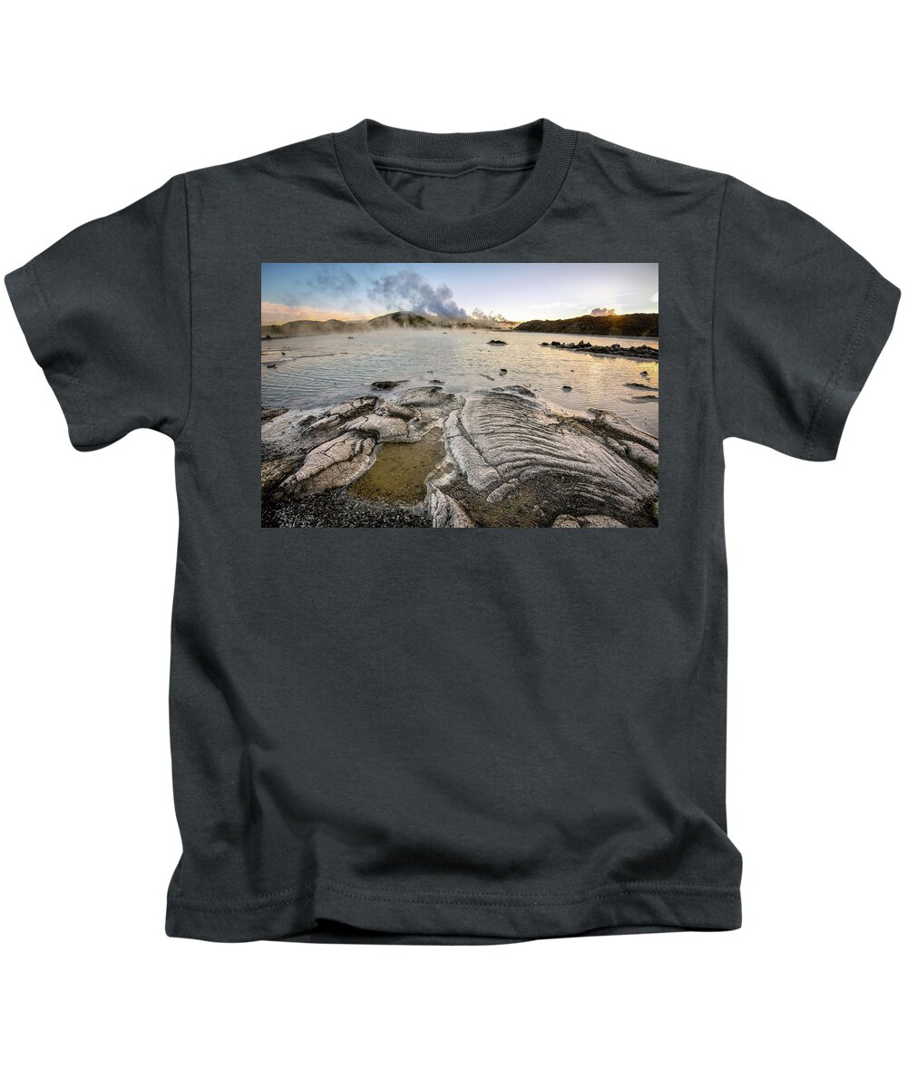 Blue Kids T-Shirt featuring the photograph Blue Lagoon 1 by Nigel R Bell