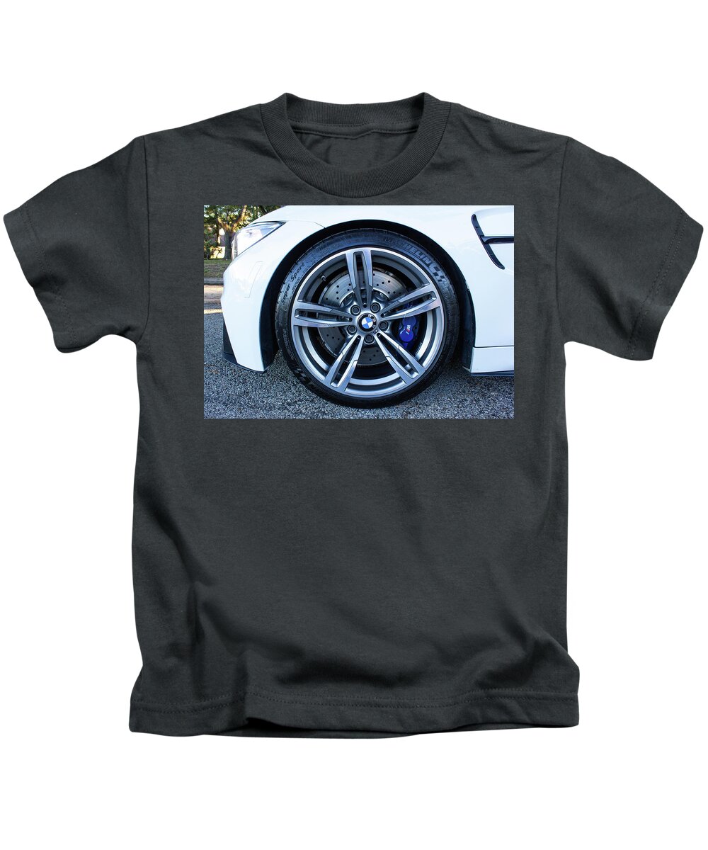 Bmw M4 Wheel Kids T-Shirt featuring the photograph BMW M4 Wheel by Rocco Silvestri