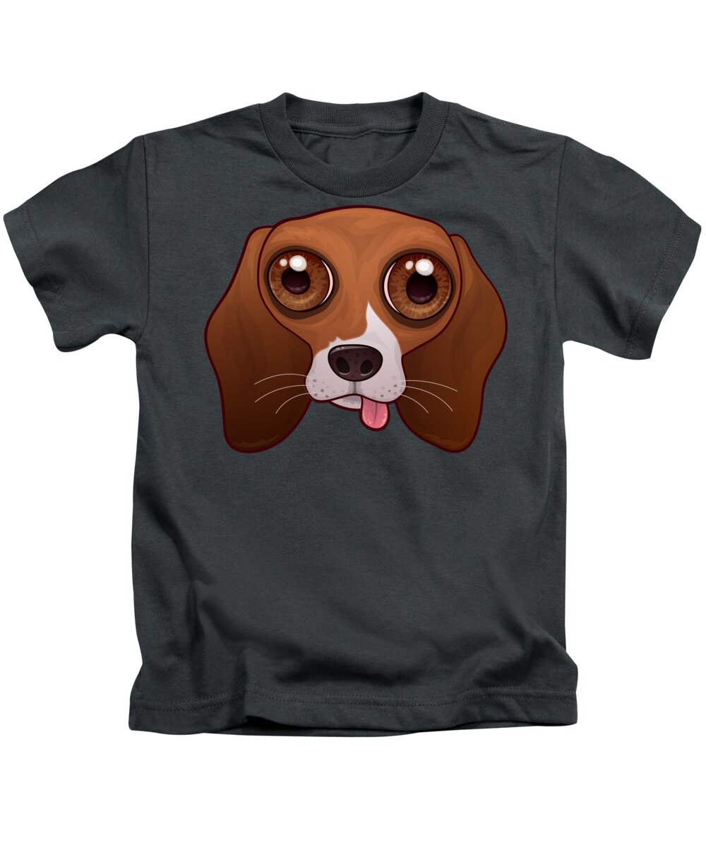 Pet Kids T-Shirt featuring the digital art Brenya The Beagle by John Schwegel