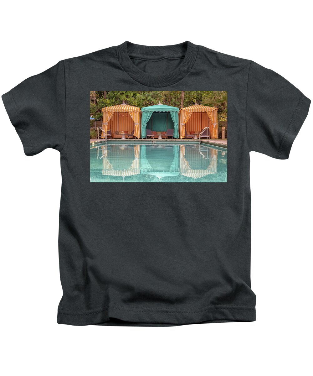 Cabana Kids T-Shirt featuring the photograph Cabanas by Alison Frank