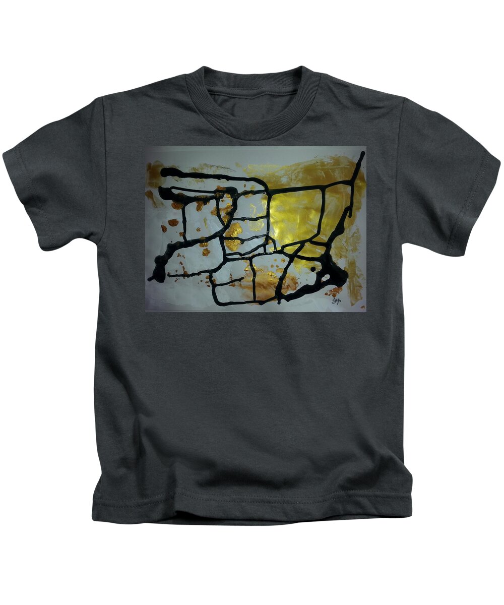  Kids T-Shirt featuring the painting Caos 30 by Giuseppe Monti