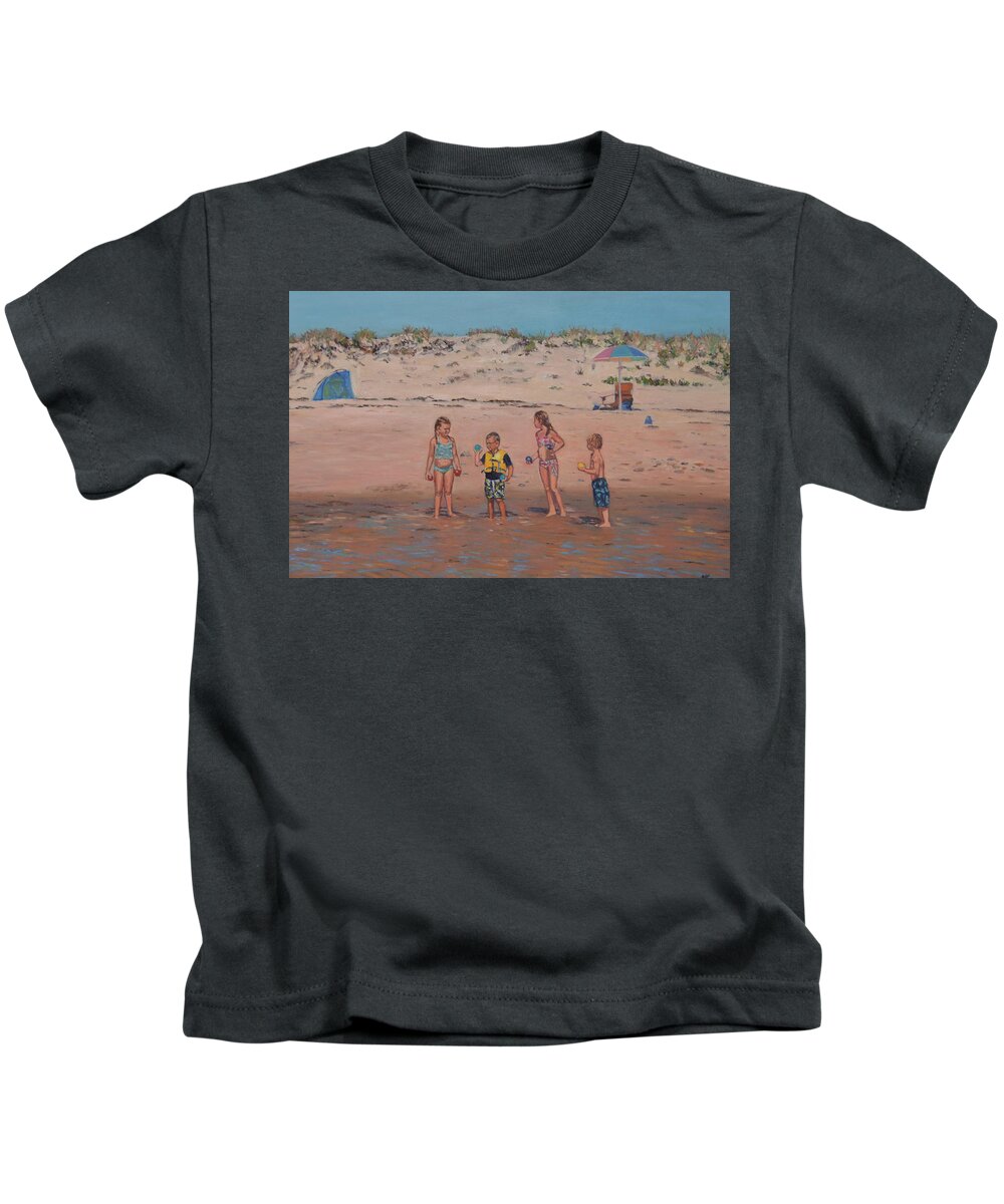 Cape Cod Kids T-Shirt featuring the painting Cape Cod Kids by Beth Riso
