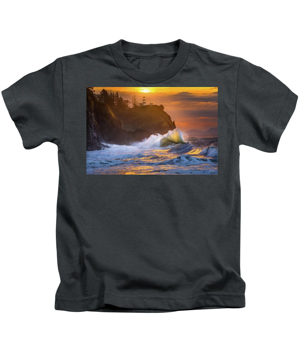 Cape Disappointment Kids T-Shirt featuring the photograph Cape Disappointment Sunrise by Chris Steele