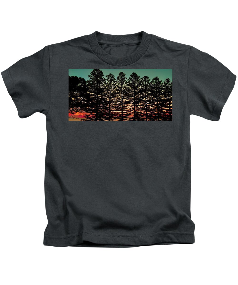 Ceduna Kids T-Shirt featuring the photograph Veil of Trees by Debra Grace Addison