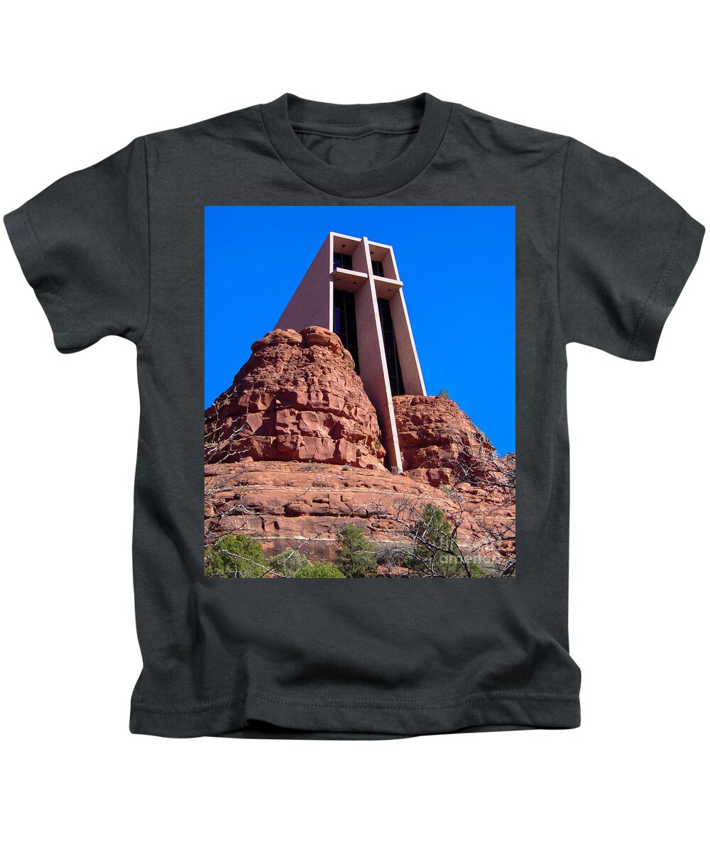 Chapel Of The Holy Cross Kids T-Shirt featuring the photograph Chapel of the Holy Cross by Eye Olating Images