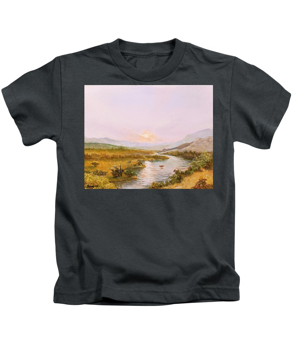 Charon Kids T-Shirt featuring the painting Charon's Sabbatical by James Andrews