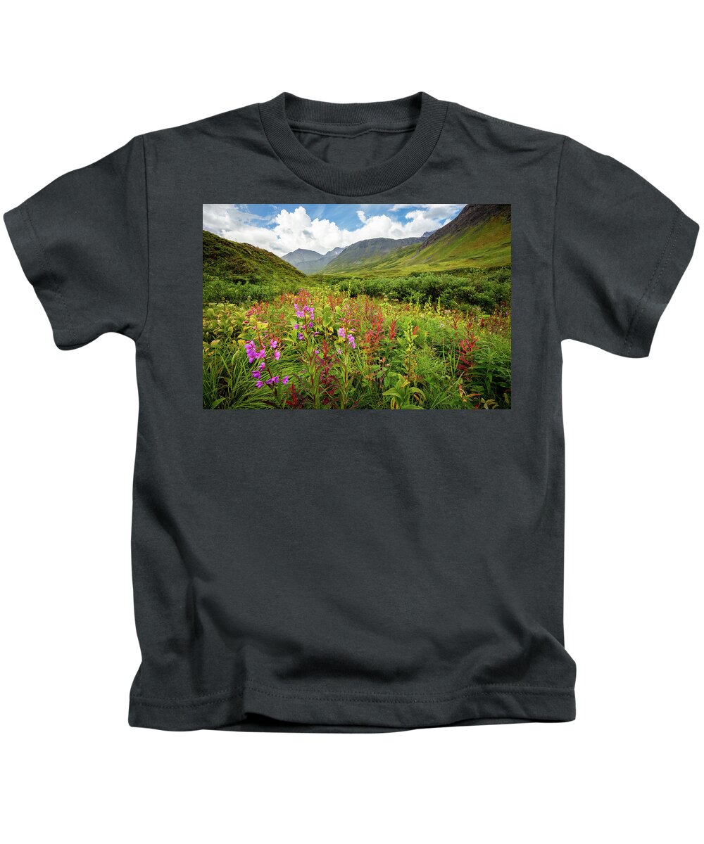 Alaska Kids T-Shirt featuring the photograph Chugach Midsummer by Tim Newton