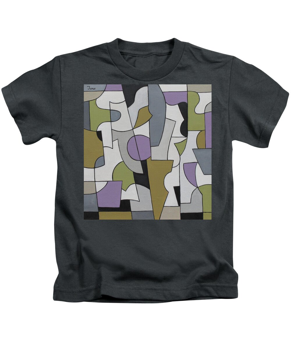Modern Kids T-Shirt featuring the painting Circuitous by Trish Toro