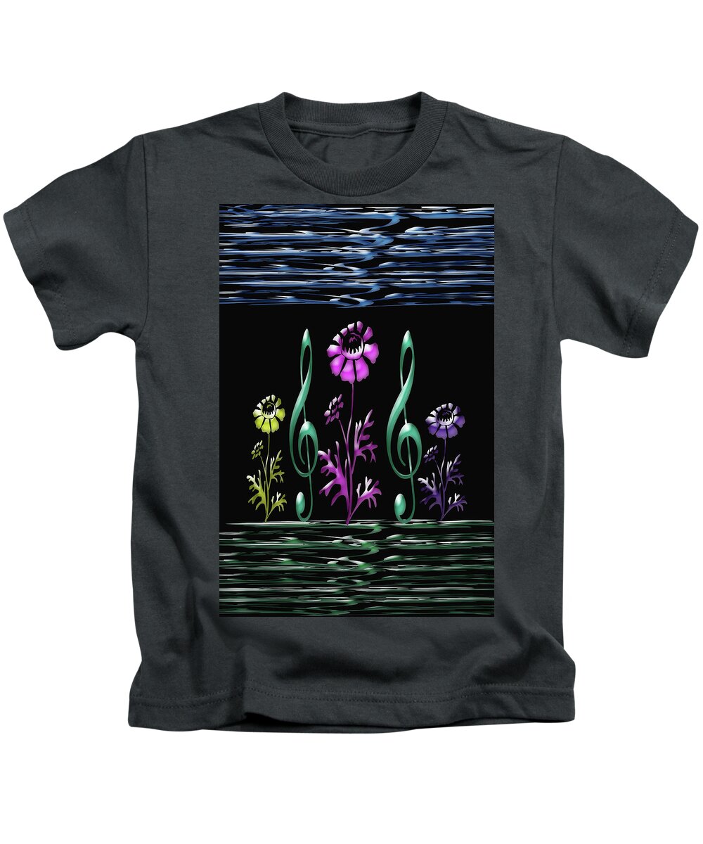 Floral Kids T-Shirt featuring the digital art Colorful Floral Art by Aimee L Maher ALM GALLERY