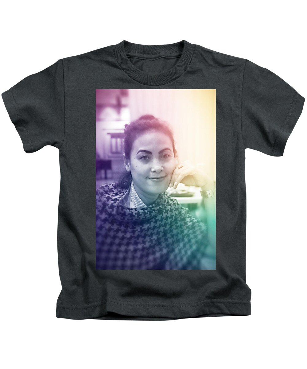 Pretty Kids T-Shirt featuring the photograph Colorful in black by Aiz