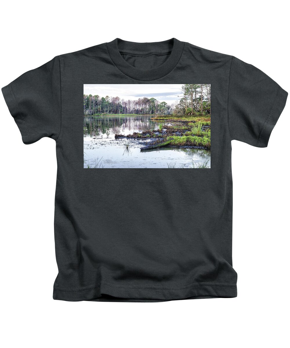 Coosaw Kids T-Shirt featuring the photograph Coosaw - Early Morning Rice Field by Scott Hansen