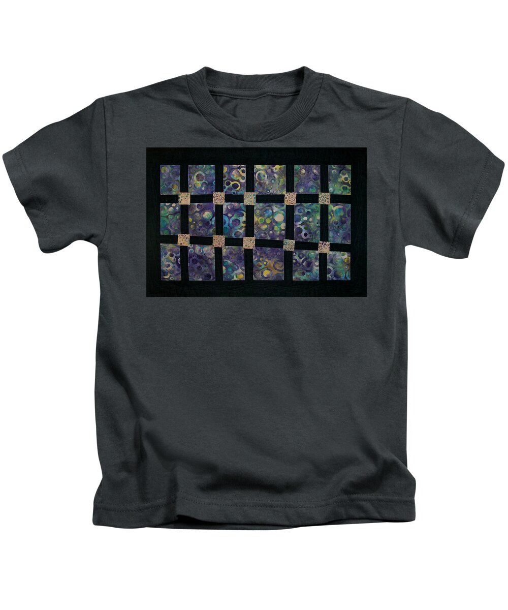 Art Quilt Kids T-Shirt featuring the tapestry - textile Crossings by Pam Geisel