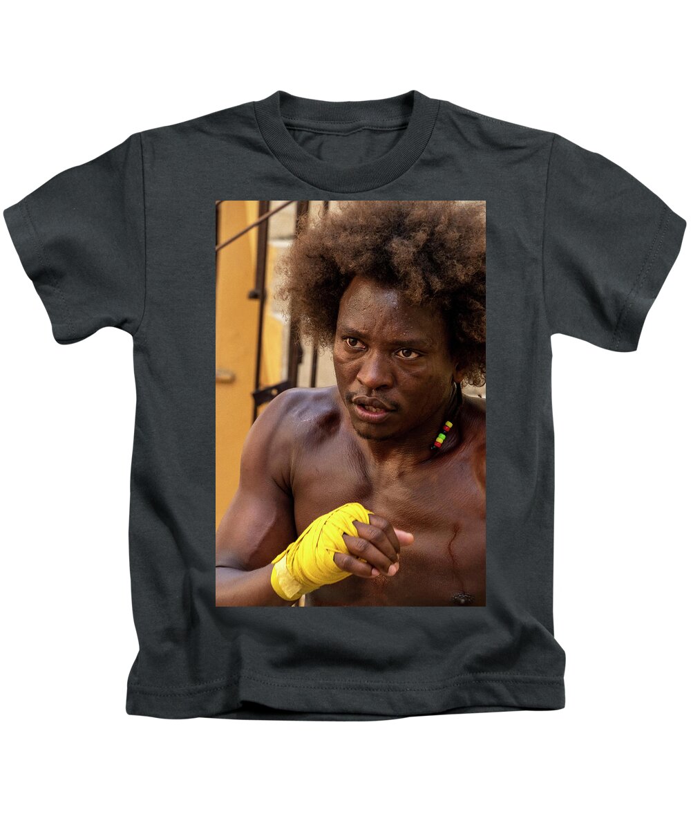 Havana Cuba Kids T-Shirt featuring the photograph Cuban Boxer by Tom Singleton