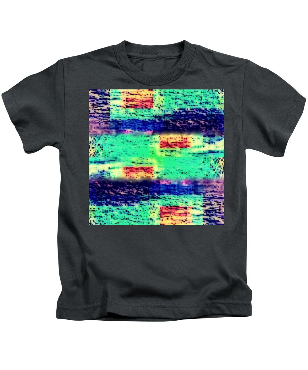 Cubic Kids T-Shirt featuring the digital art Cubic, Blue, Highways, Rivers, Sunset by Scott S Baker