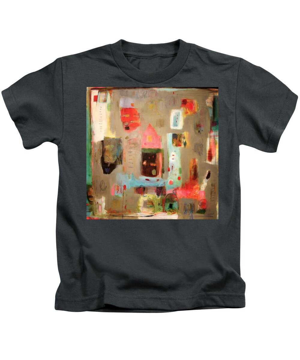 Childhood Kids T-Shirt featuring the painting Daisychains Around the Maypole by Janet Zoya