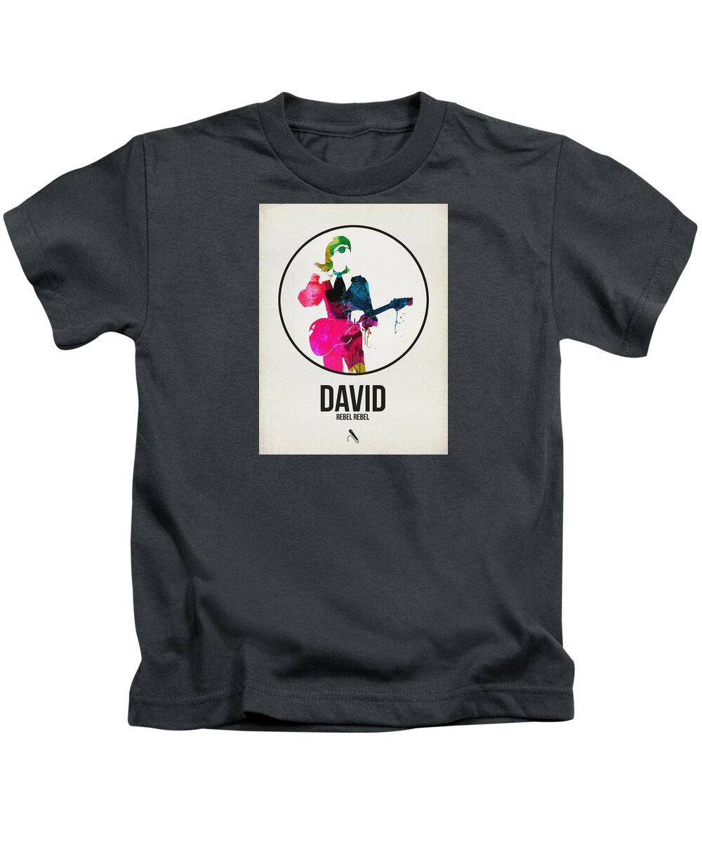 David Bowie Kids T-Shirt featuring the digital art David Bowie Watercolor by Naxart Studio