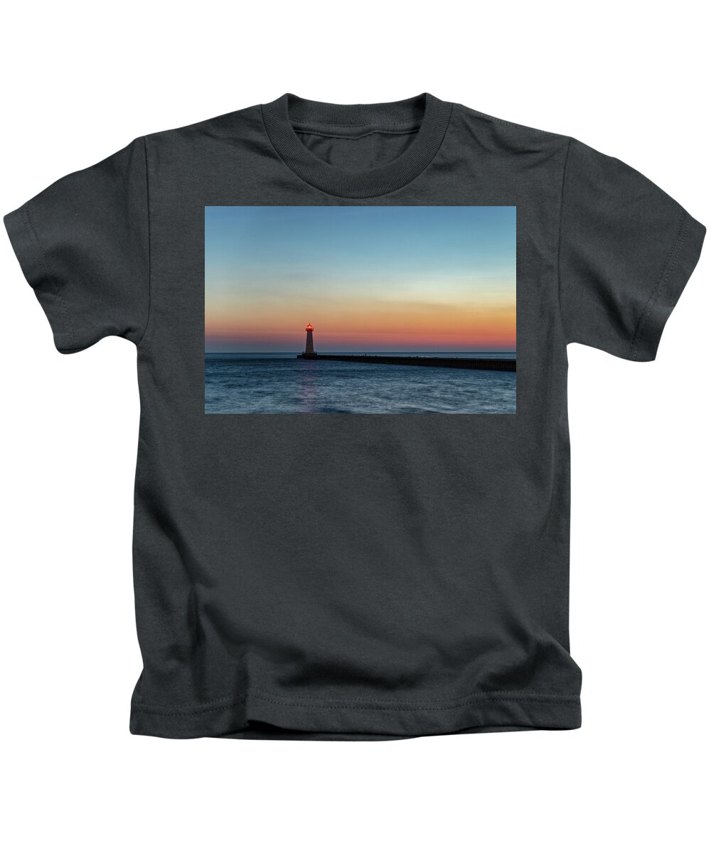 Lake Ontario Kids T-Shirt featuring the photograph Dawn at Sodus Point by Rod Best