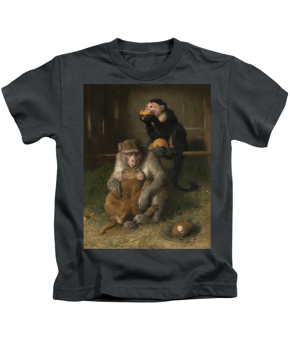Sir Edwin Henry Landseer Kids T-Shirt featuring the painting Doctor's Visit To Poor Relations At The Zoological Gardens by MotionAge Designs