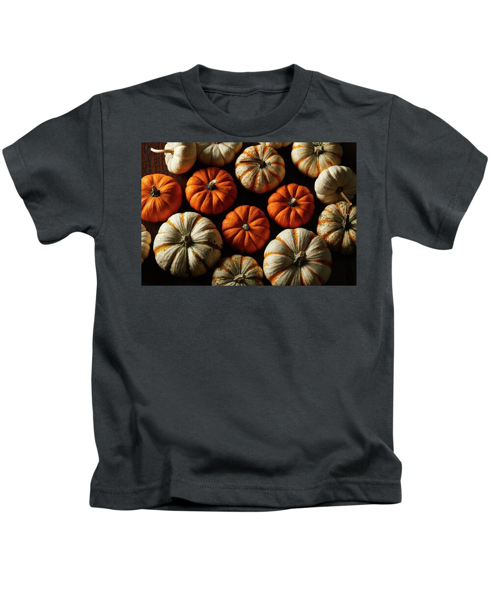Food Kids T-Shirt featuring the photograph Dramatic Pumpkins #5 by Cuisine at Home