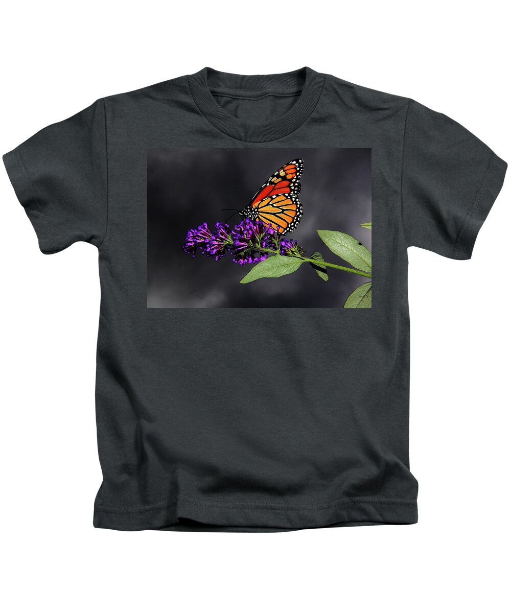  Butterfly Kids T-Shirt featuring the photograph Drink Deeply of This Moment by Allen Nice-Webb