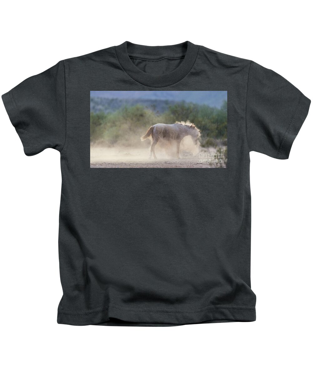 Shaking Off Dirt Kids T-Shirt featuring the photograph Dust Bath by Shannon Hastings