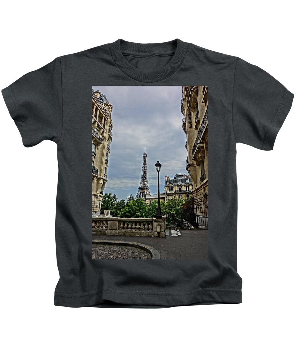 Paris Kids T-Shirt featuring the photograph Eiffel Tower in the Distance by Patricia Caron