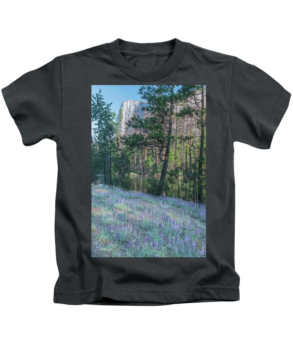 El Capitan Kids T-Shirt featuring the photograph El Capitan and Lupine by Bill Roberts