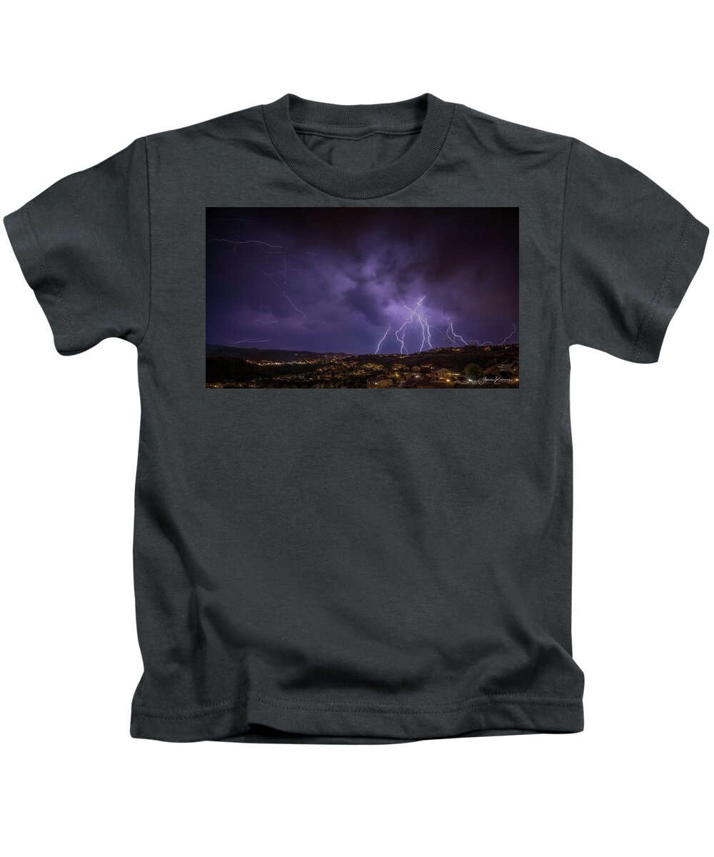 Lightning Kids T-Shirt featuring the photograph Electrifying by Aaron Burrows